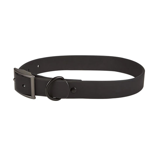 Soft padded dog collar with quick-release buckle - Midnight Black color