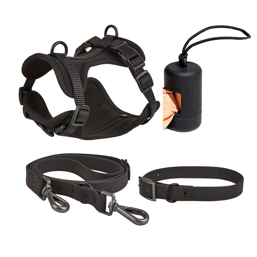 No-pull dog harness and leash set - Midnight Black color
