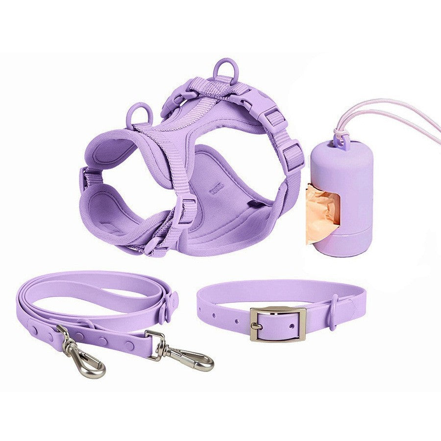 No-pull dog harness and leash set - Mauve color