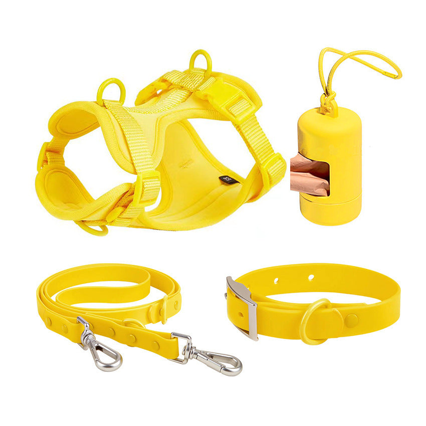 No-pull dog harness and leash set - Yellow color