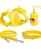 No-pull dog harness and leash set - Yellow color