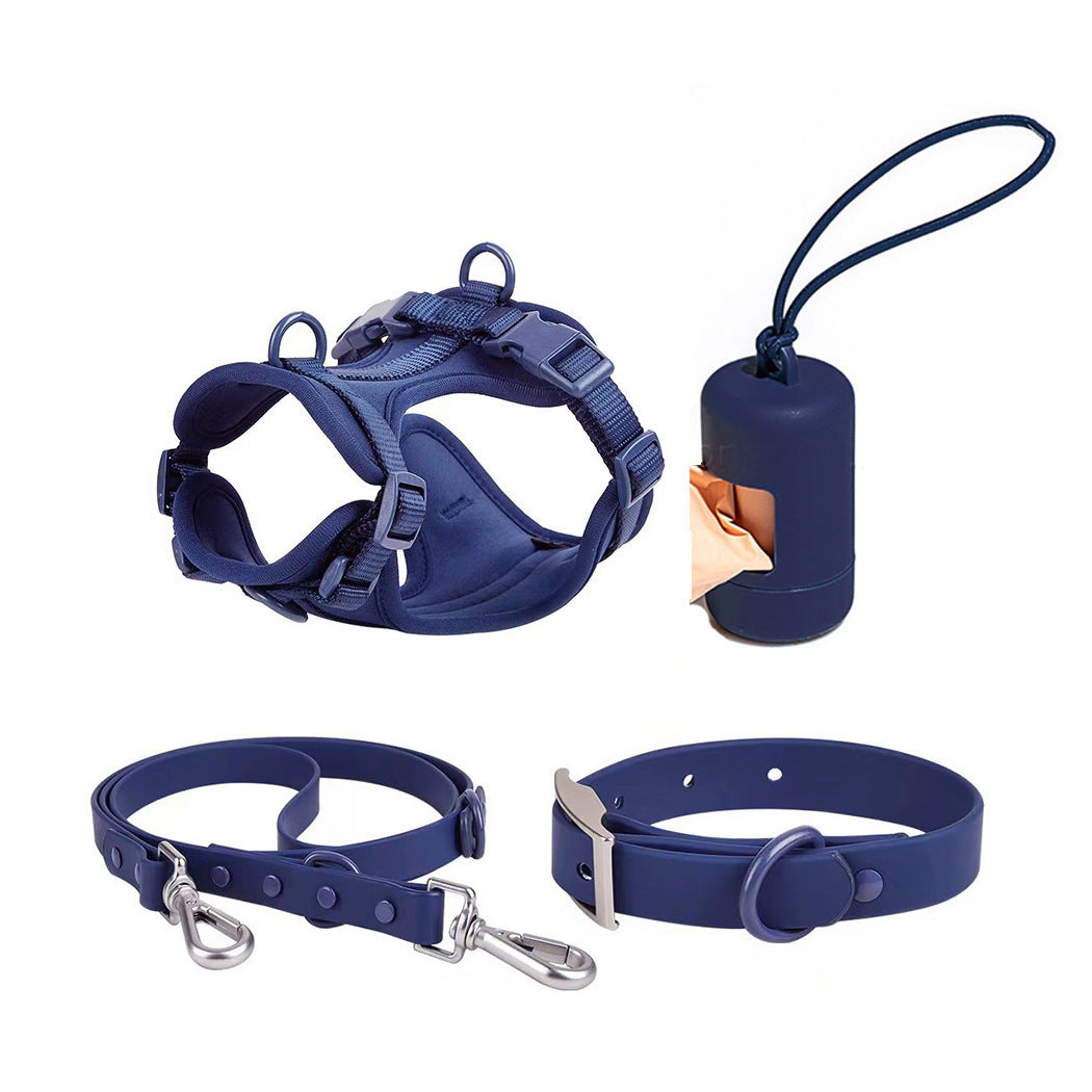 No-pull dog harness and leash set - Purple Navy color