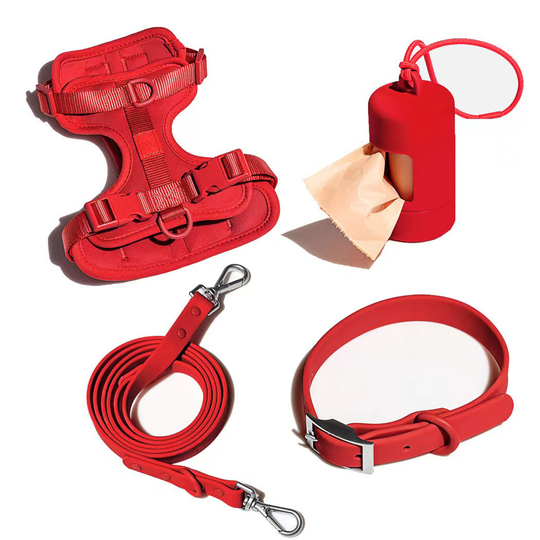 No-pull dog harness and leash set - Red color